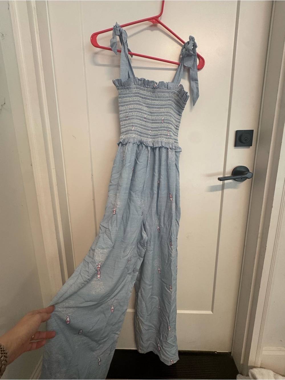 Corey Lynn Calter wide leg nautical jumpsuit, S